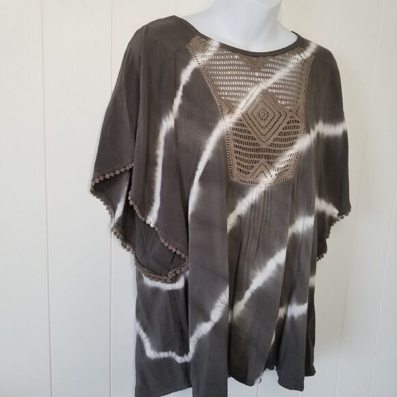 Knox Rose Boho Green Top Size Large - Picture 3 of 9